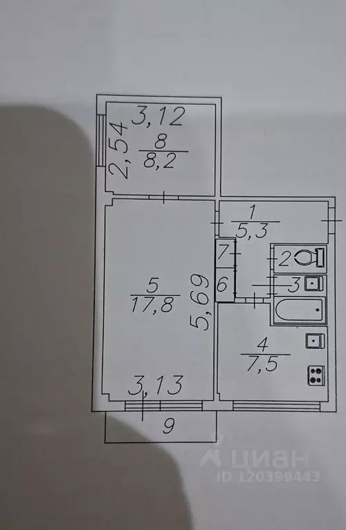 2-к кв. Астраханская область, Астрахань ул. 11-й Красной Армии, 7/68 ... - Фото 2