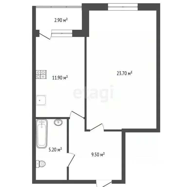 1-к кв. Тюменская область, Тюмень ул. Вересковая, 11 (49.5 м) - Фото 2