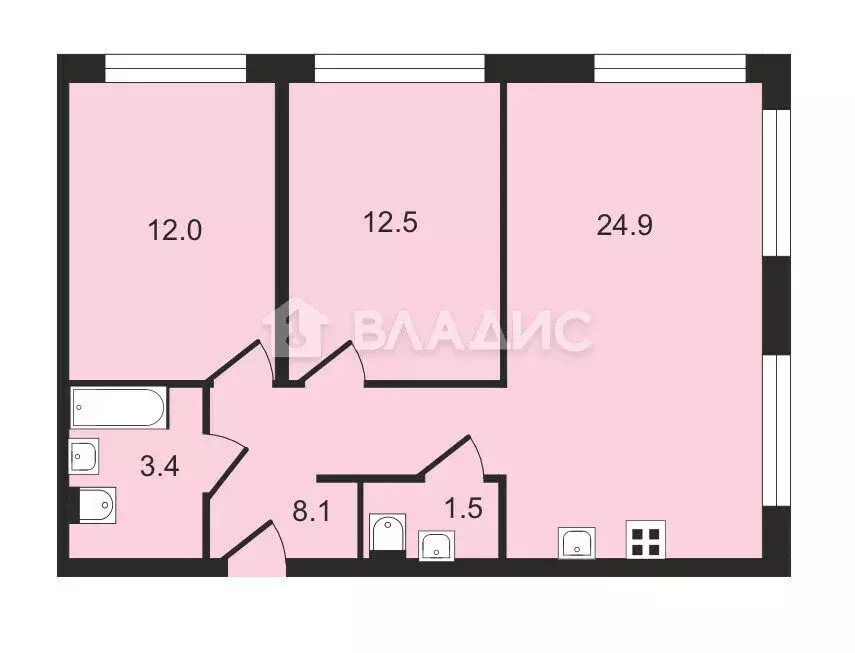 2-комнатная квартира: Москва, Очаковское шоссе, 9А (63 м) - Фото 0