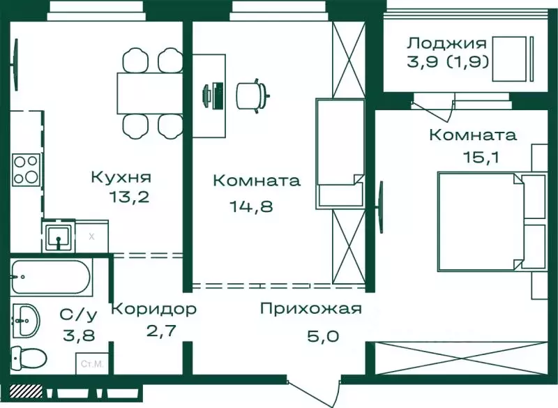 2-к кв. Алтай, Майминский район, с. Майма Алтайская ул., 2Г (56.5 м) - Фото 0