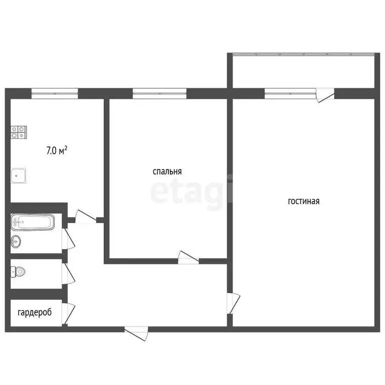 2-комнатная квартира: Белгород, улица 5 Августа, 6 (45 м) - Фото 0
