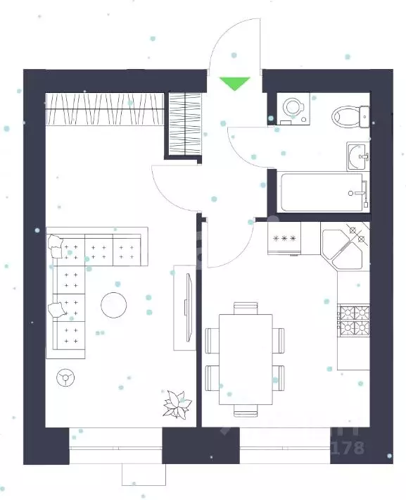 1-к кв. Татарстан, Пестречинский район, Шигалеевское с/пос, с. Новое ... - Фото 2