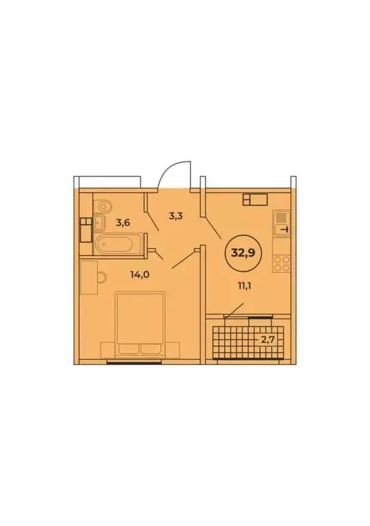 1-к кв. Бурятия, Улан-Удэ 148А мкр, 2/4 (33.0 м) - Фото 0