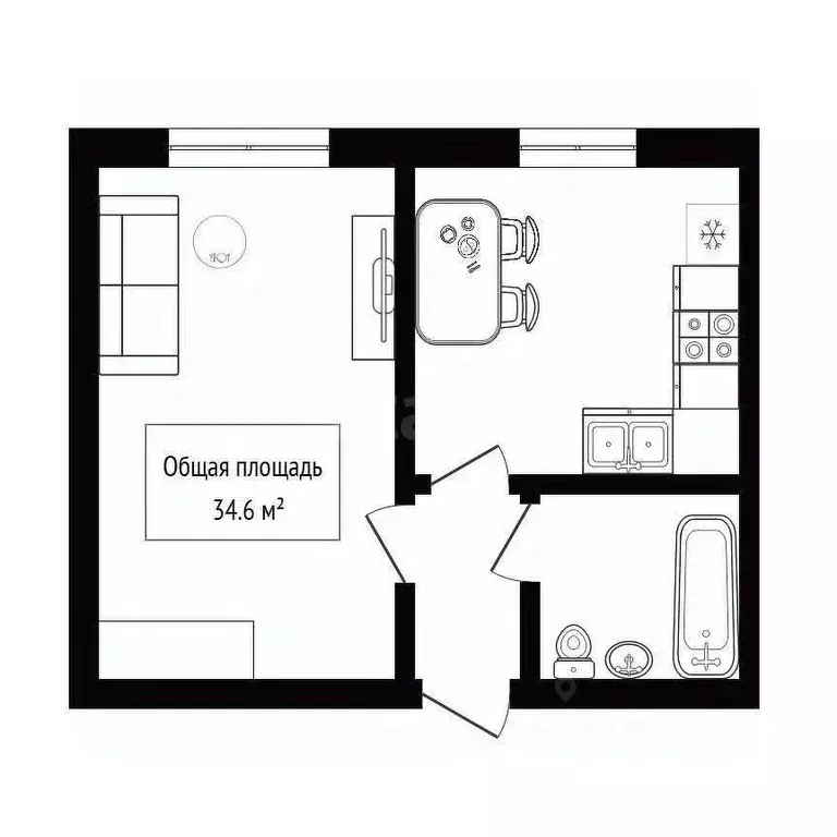 1-к кв. Новосибирская область, Новосибирск ул. Сибиряков-Гвардейцев, ... - Фото 2