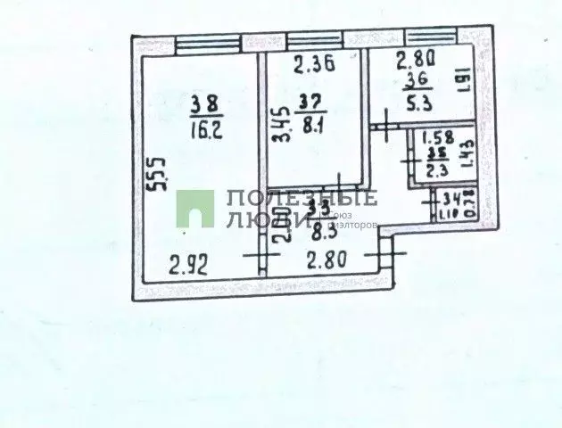 2-к кв. Орловская область, Кромы пгт ул. К. Маркса, 89 (41.1 м) - Фото 2