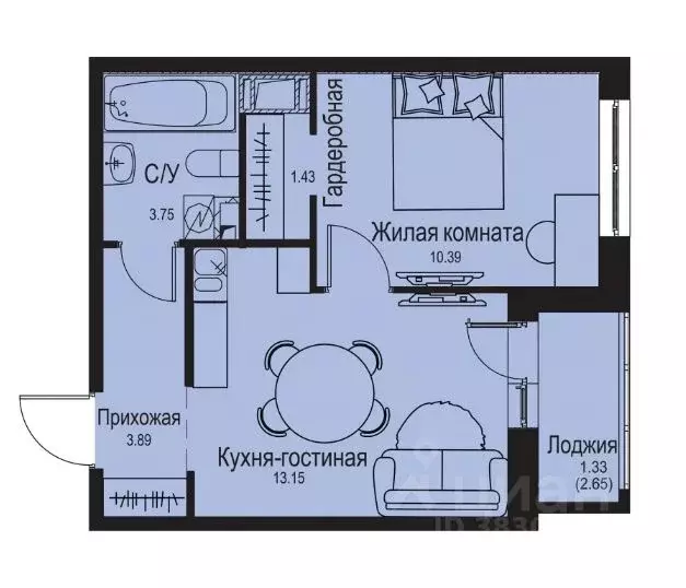 1-к кв. Ленинградская область, Всеволожский район, Заневское городское ... - Фото 0