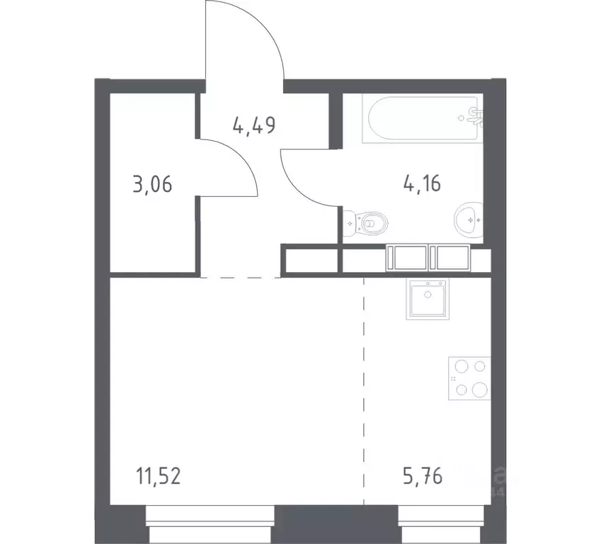 Студия Москва д. Столбово, Эко Бунино жилой комплекс, 13 (28.99 м) - Фото 1