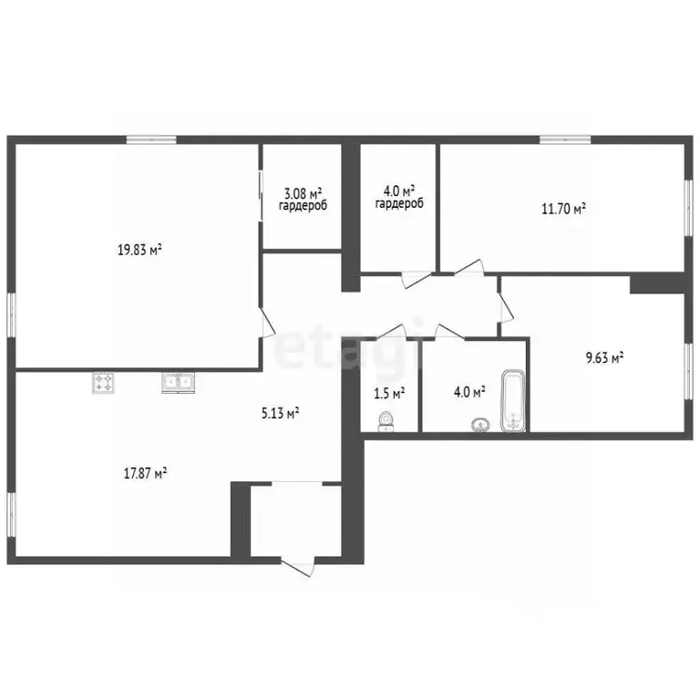 3-к кв. Санкт-Петербург просп. Энгельса, 53 (85.0 м) - Фото 2