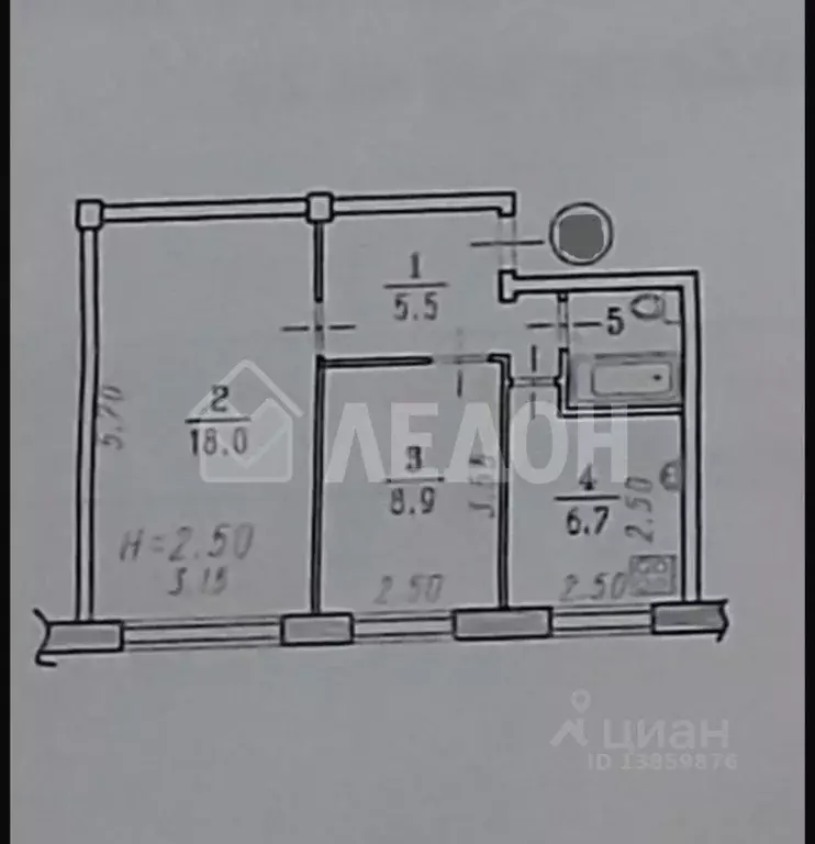 2-к кв. Омская область, Омск Заозерный мкр, ул. Коммунальная, 21 (42.1 ... - Фото 2