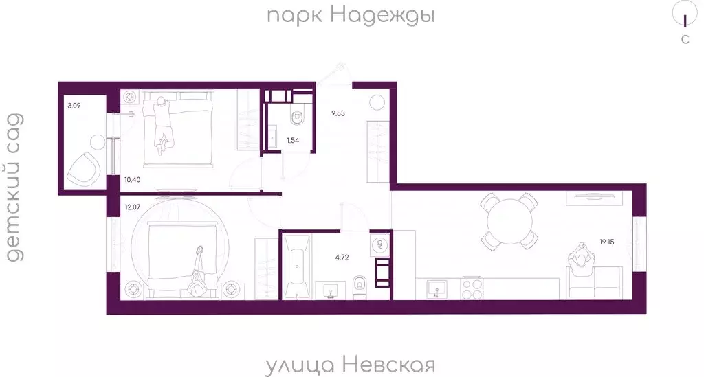 2-комнатная квартира: городской посёлок Дубровка, Школьная улица ... - Фото 1