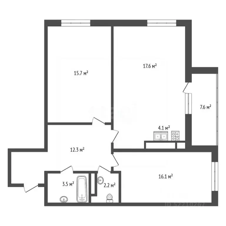 3-к кв. Татарстан, Набережные Челны 62-й комплекс, 1А (91.0 м) - Фото 2