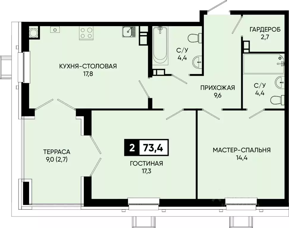 1-к кв. Ставропольский край, Кисловодск городской округ, пос. ... - Фото 0