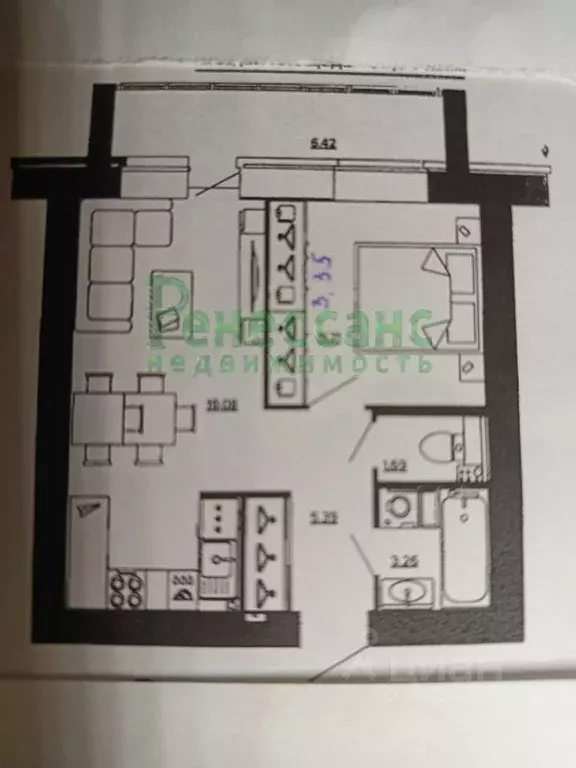 1-к кв. Брянская область, Брянск ул. Имени О.С. Визнюка, 14 (44.8 м) - Фото 1
