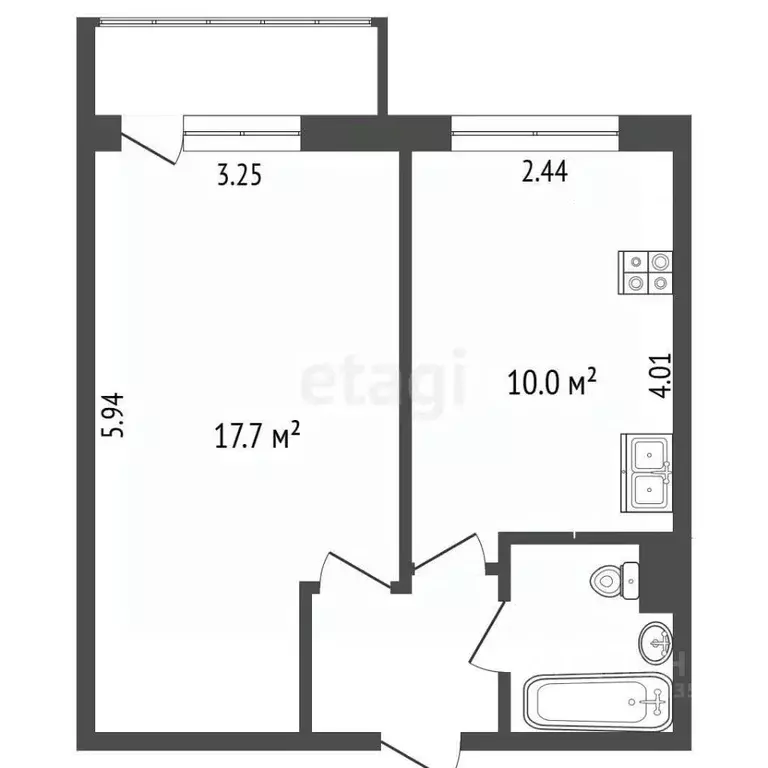 1-к кв. Москва Звездный бул., 5К3 (32.7 м) - Фото 2