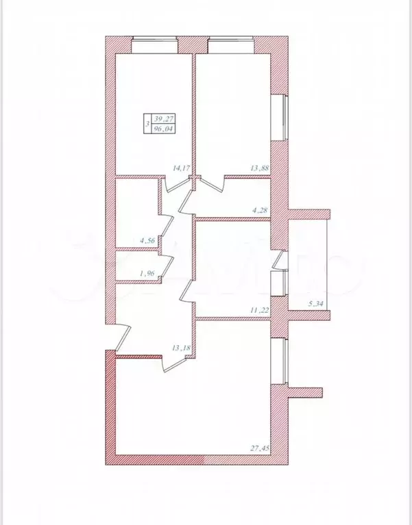 3-к. квартира, 96 м, 1/7 эт. - Фото 0