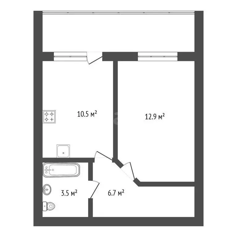 1-комнатная квартира: Благовещенск, улица Василенко, 5 (33.1 м) - Фото 1