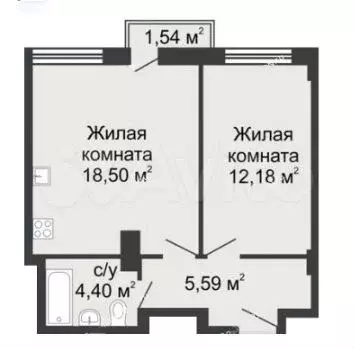 1-к. квартира, 41 м, 20/25 эт. - Фото 0