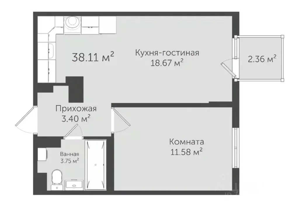 1-к кв. Крым, Евпатория ул. Имени 60-летия Октября, 23 (38.1 м) - Фото 2