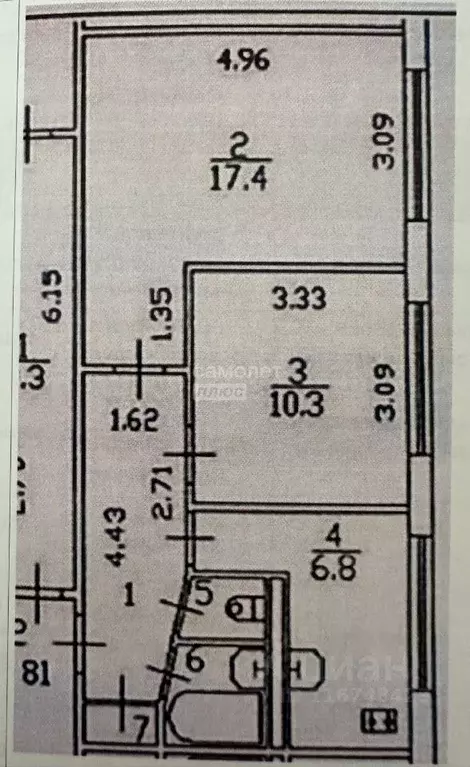 2-к кв. Санкт-Петербург ул. Антонова-Овсеенко, 5К2 (44.7 м) - Фото 1