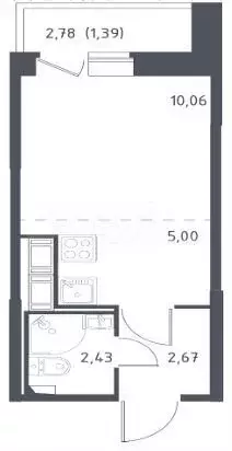Квартира-студия, 21,4 м, 9/18 эт. - Фото 0
