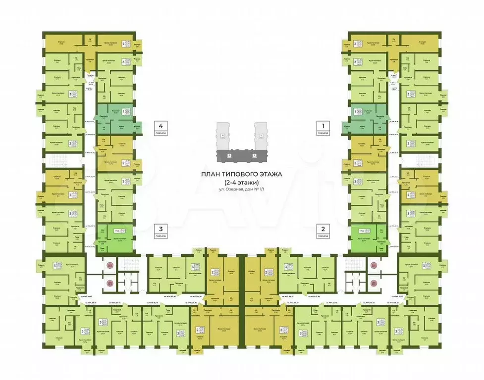 3-к. квартира, 72 м, 2/4 эт. - Фото 1