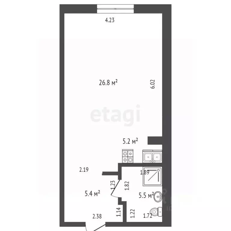 1-к кв. Саха (Якутия), Якутск ул. Жорницкого, 7/21 (42.9 м) - Фото 2
