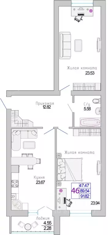 2-к кв. Калининградская область, Зеленоградск Венецианский квартал ... - Фото 0