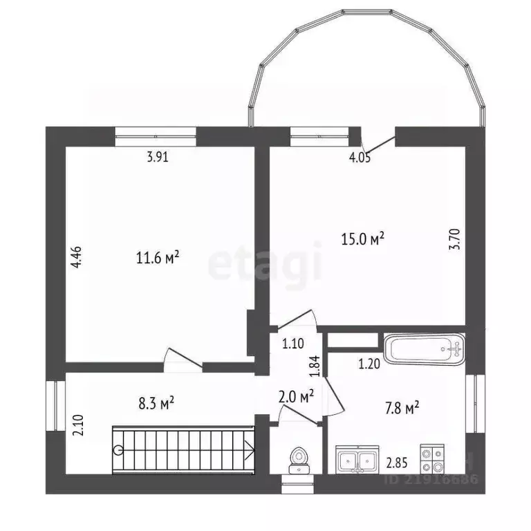 2-к кв. Калининградская область, Калининград ул. Куйбышева, 189 (43.4 ... - Фото 1