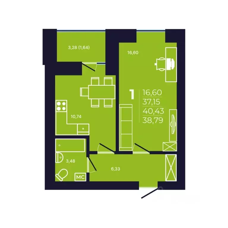 1-к кв. Башкортостан, Уфа ул. Михаила Зайцева, 6 (39.0 м) - Фото 0