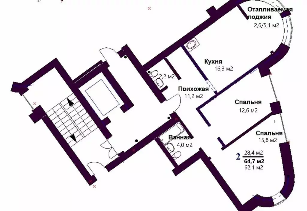 2-комнатная квартира: Ярославль, Приозёрная улица, 5 (65 м) - Фото 0