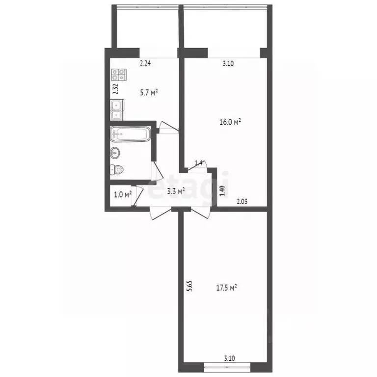 2-к кв. Крым, Ялта ул. Свердлова, 63 (48.0 м) - Фото 1