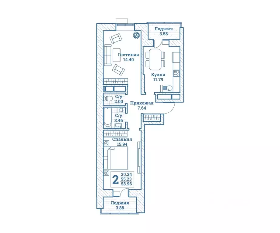 2-к кв. Московская область, Щелково городской округ, Монино пгт ... - Фото 1