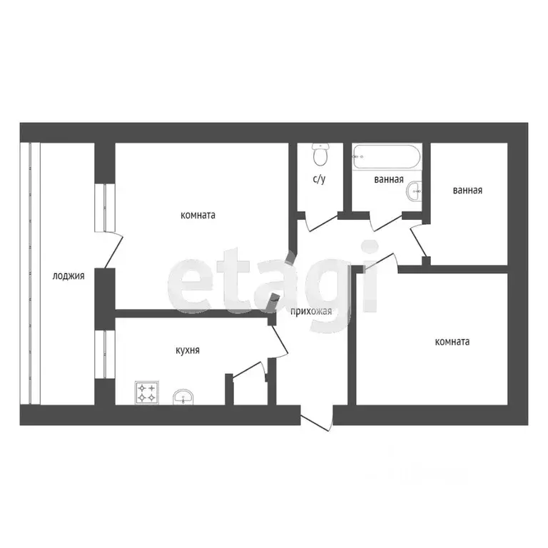 3-к кв. Курганская область, Кетовский муниципальный округ, с. Садовое ... - Фото 2