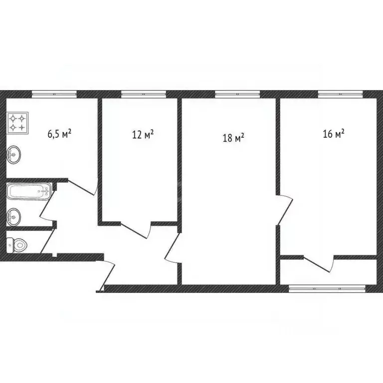 3-к кв. Брянская область, Брянск ул. Костычева, 35 (58.0 м) - Фото 0
