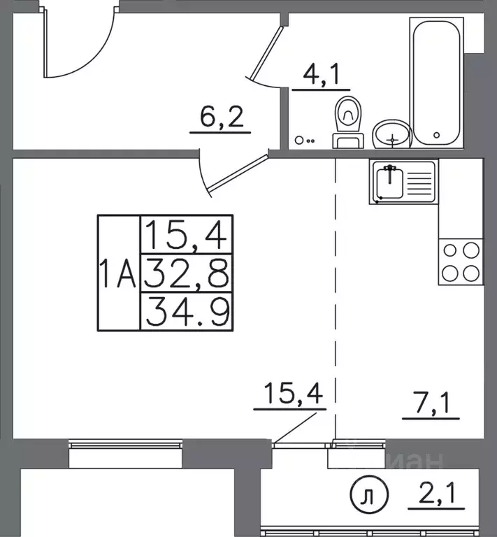 1-к кв. Иркутская область, Иркутск ИВАТУ городок, Авиатор жилой ... - Фото 1