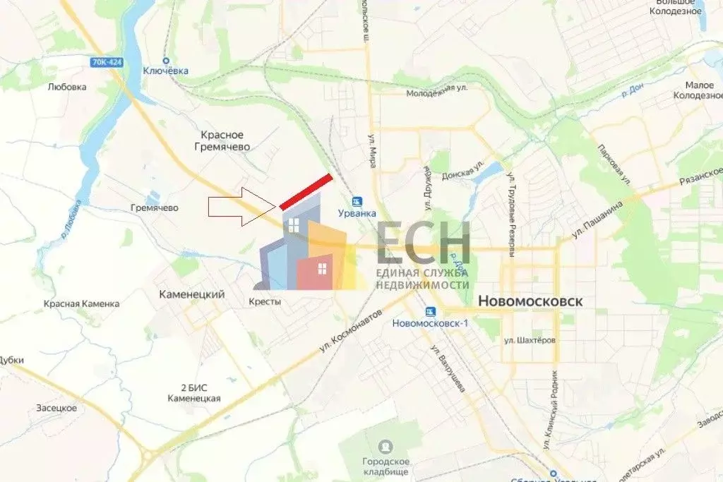 Участок в Тульская область, Новомосковск городской округ, д. Красное ... - Фото 1