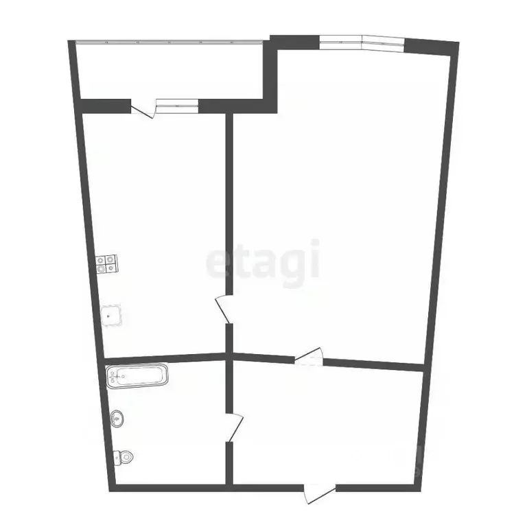 1-к кв. Тюменская область, Тюмень Профсоюзная ул., 56 (48.4 м) - Фото 2
