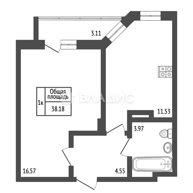 1-комнатная квартира: Владимир, улица Родионовка, 4А (36.4 м) - Фото 0