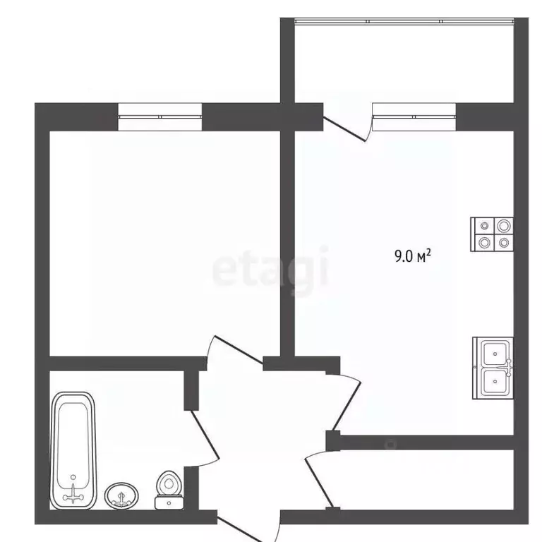 1-к кв. Владимирская область, Муром ул. Куйбышева, 24А (36.0 м) - Фото 2