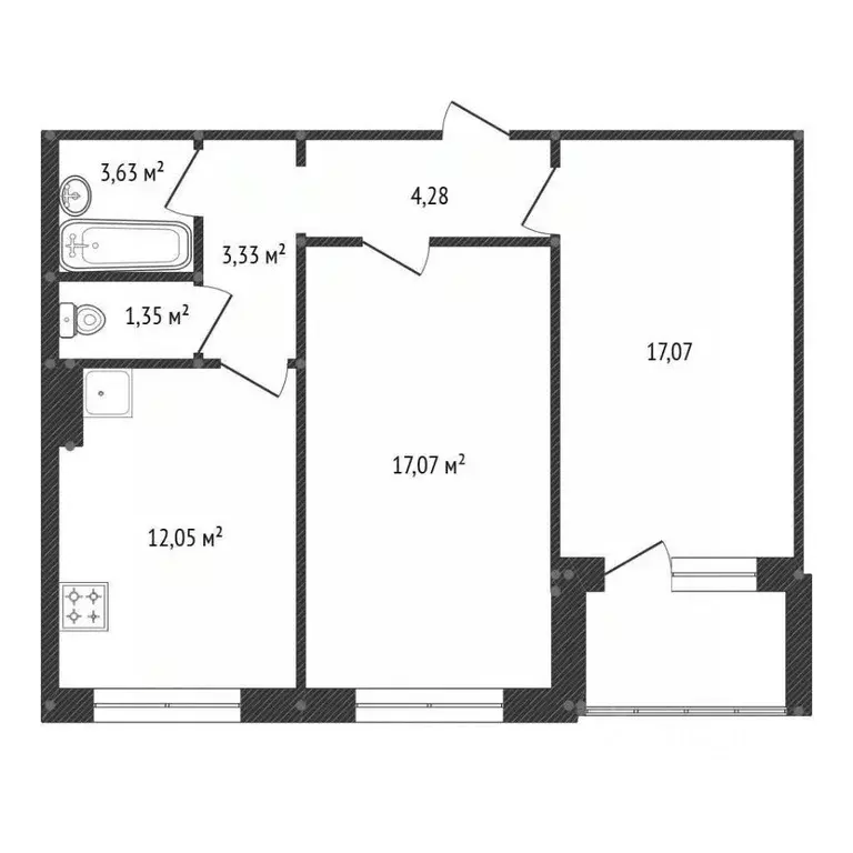 2-к кв. Башкортостан, Уфа ул. Валерия Лесунова, 10 (58.9 м) - Фото 2