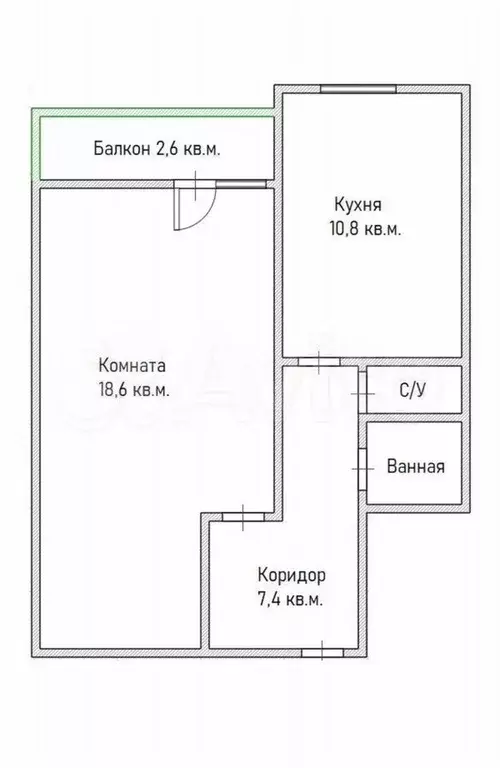 1-к. квартира, 40 м, 1/10 эт. - Фото 0