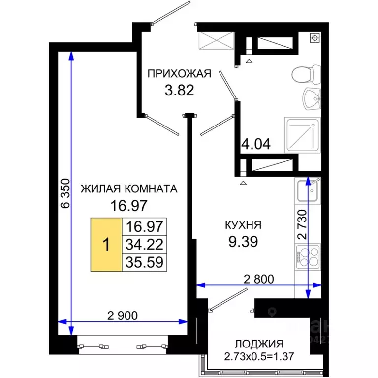 1-к кв. Ростовская область, Ростов-на-Дону Нефтекачка кв-л, Октябрь ... - Фото 0