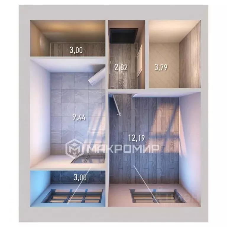 1-к кв. Татарстан, Казань ул. Азата Аббасова, 19 (34.3 м) - Фото 2