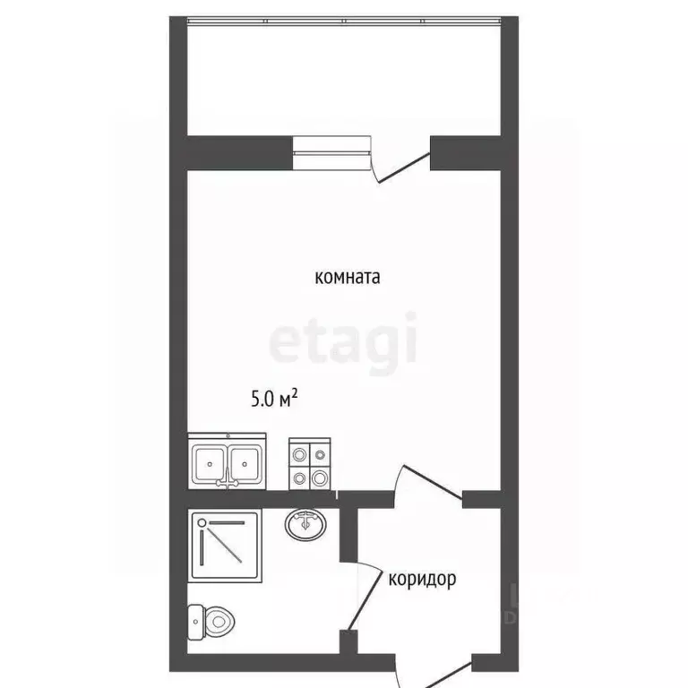 Студия Ростовская область, Ростов-на-Дону просп. Стачки, 215Б (25.0 м) - Фото 2