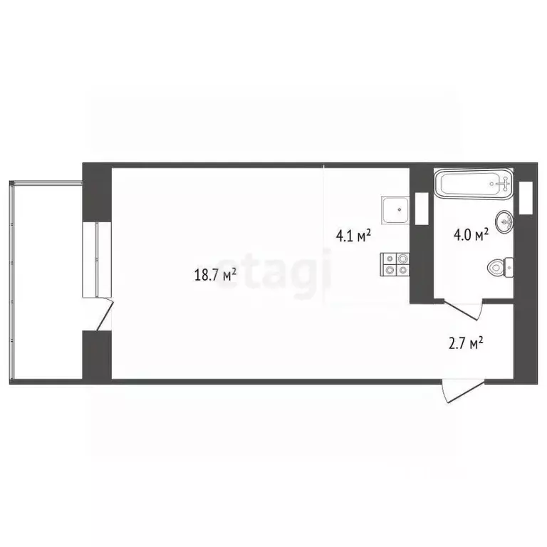 Студия Архангельская область, Архангельск ул. Урицкого, 3 (29.5 м) - Фото 1