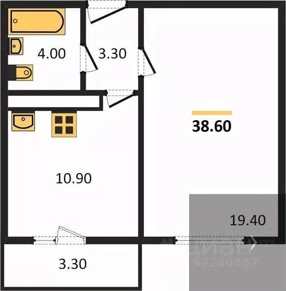 1-к кв. Воронежская область, Воронеж ул. Шидловского, 26 (38.6 м) - Фото 0