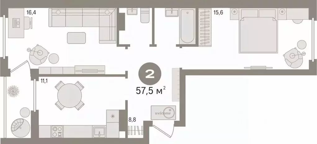 2-к кв. Свердловская область, Екатеринбург ул. Анатолия Мехренцева, 46 ... - Фото 2