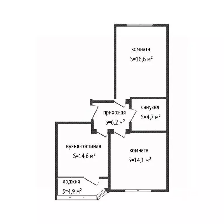 2-к кв. Краснодарский край, Краснодар ул. Григория Булгакова, 16 (55.2 ... - Фото 2