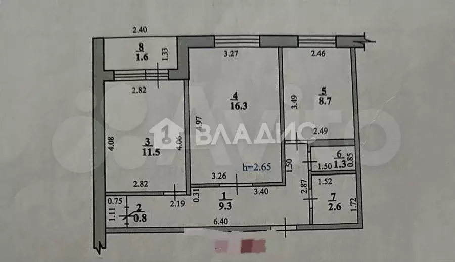 2-к. квартира, 52 м, 3/9 эт. - Фото 0