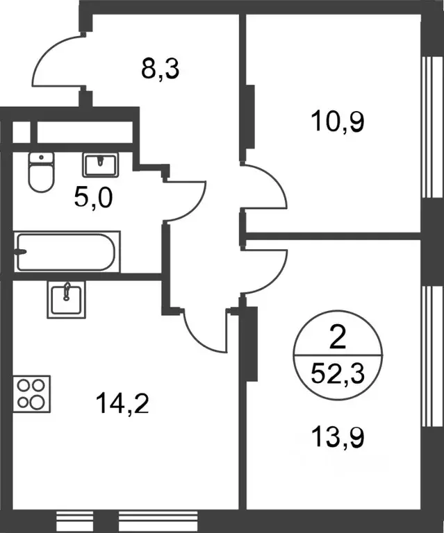 2-к кв. Москва Переделкино Ближнее мкр, 17-й кв-л, к2 (52.3 м) - Фото 0